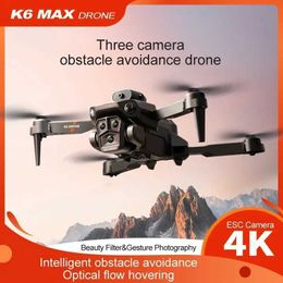 Drones Nouveaux K6 Max Drone Évitement d'obstacles 4K HD ESC Triangle grand angle Caméra optique Position de flux de pliage FPV HEAUT ENTREPENDANT DRONE S24525
