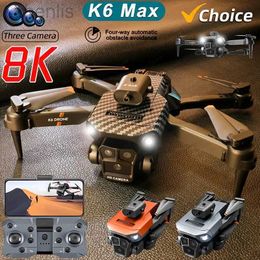 Drones New K6 Max RC Drone 8K Professional Three Camera Optical Flow quatre voies Évitement d'obstacles pour la photographie aérienne Quatre hélicoptères D240509