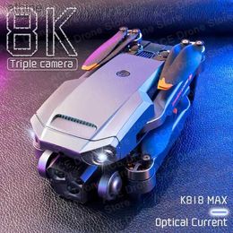 Drones Nouveau K818 Max Dron 4K professionnel trois caméras 8K grand Angle localisation du flux optique quatre voies évitement d'obstacles RC quadrirotor YQ240129