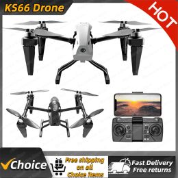 Drones New KS66 Drone 4K Profesinal 8K HD Double caméra Motor sans brosse Wide angle Optical Flow Localisation RC Quadcopter Sell Apron