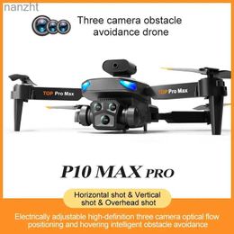 Drones nieuwe p10 max drone aankomstcamera en wifi fpv high-definition dubbele vouwen rc vier helikopter wx