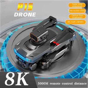 Drones Nouveau P15 Rc Drone 8k professionnel Hd caméra évitement d'obstacles photographie aérienne pliable sans brosse pliable quadrirotor jouet YQ240217