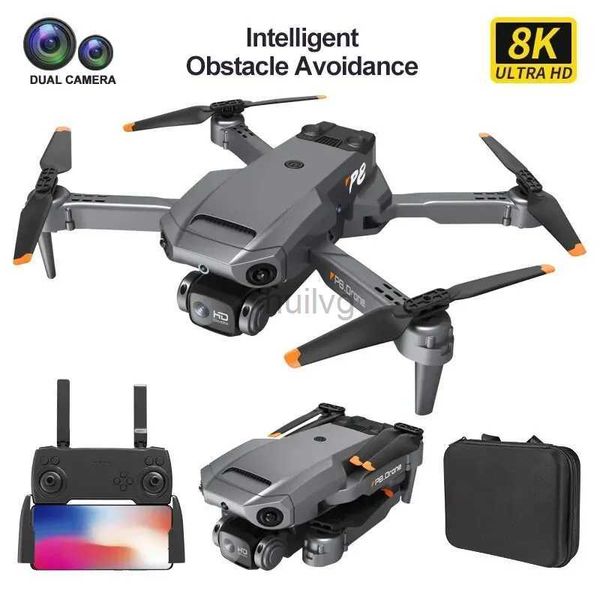 Drones New P8 RC Drone avec 8k HD Camera Obstacle Évitement du pliage Drone 8K Photographie aérienne Quadcoptère Téméténarmé plan Plane Toys 24416