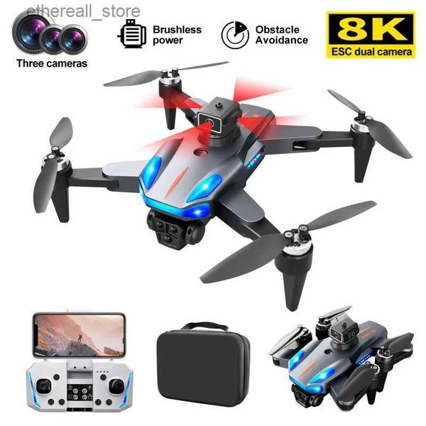 Drones Nouveau drone professionnel K911 GPS 4K 8K ESC HD trois caméras FPV 1200 km photographie aérienne moteur sans balais pliable quadrirotor jouet Q231108