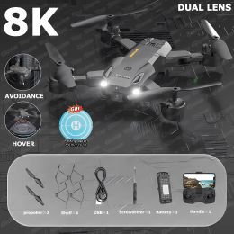 Drones New Q6 Drone GPS 8K Double caméra 4K WiFi FPV Auto Évitement de pliage Quadcoptère RC Distance Hold Tablier Vendre