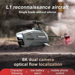 Drones Nouvel hélicoptère RC 8K professionnel HD double caméra télécommande jouet localisation du flux optique quadrirotor RC Drone noir abeille jouet Q231108