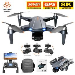 Drones Nieuwe RG106 FPV Drone GPS Drone 8K Professionele dubbele camera opvouwbare luchtfotografie Vier Axis Aircraft Toy Gift Dron 24416