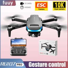 Drones Nouveau RG107 Pro Drone 10K professionnel double caméra HD FPV Mini photographie aérienne pliable quadrirotor jouet cadeau de vacances YQ240217