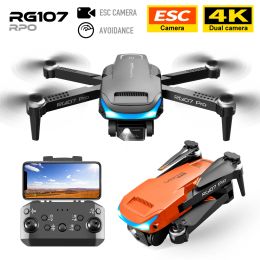 Drones New RG107 Pro Drone 4K Professional Dual HD Camera FPV Mini Dron Aerial Photography Motor Motor Motor Pliable Quadcopter Toys