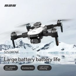 Drones New S2S Mini Drone Professional 8K HD Camera Évitement Obstacle FPV Optical Flow Remote Control sans balais Poldable Quadcoptère