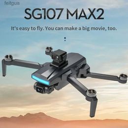 Drones Nouveau SG107 Max2 Rc Drone 4K Hd caméra aérienne 2 axes cardan WIFI 5G Fpv 360 évitement d'obstacles moteur sans brosse quadrirotor jouets YQ240213
