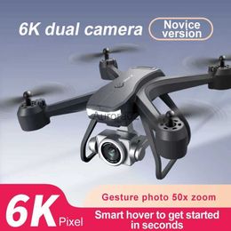 Drones Nuevo V14 Fotografía aérea 4K HD Cámara dual RC Dron Mini Drone Niños Juguetes Presión de aire Aterrizaje de emergencia YQ240217