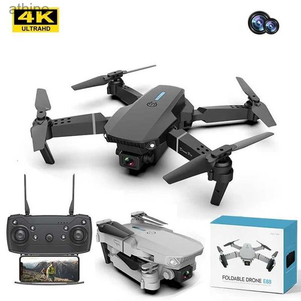 Drones Le plus récent Drone E88Pro RC 4K HD professionnel avec caméra HD grand Angle 1080P pliable hélicoptère RC WIFI FPV hauteur tenir cadeau jouets YQ240129