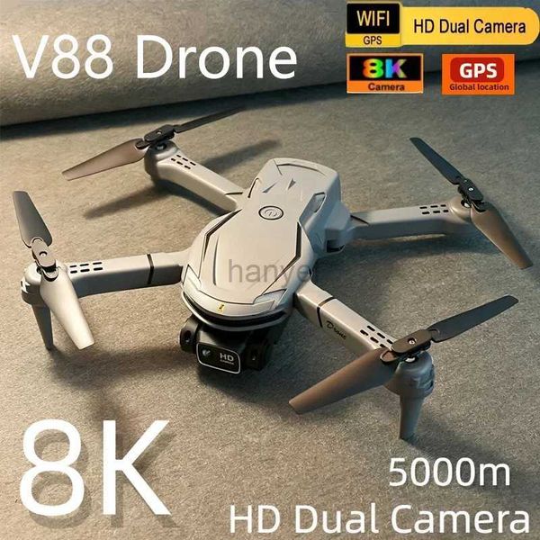 Drones original v88 drone 8k professionnel hd aérien aérien double caméra omnidirectionnel d'évitement du drone quadcopter 5000m 240416