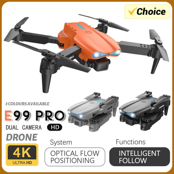 DRONES PRO E99 RC DRONE RALABLE 4K HD HD Double caméra Photographie aérienne Quadcoptère Optical Flow Positioning Altitude Hold Drone Toys Gift