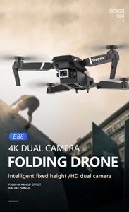 Drones Drone professionnel E88 Pro, caméra HD grand angle 4k, Uav Intelligent, WiFi Fpv, maintien en hauteur, hélicoptère quadrirotor RC pliable, sans caméra Q240308