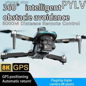 Drones PYLV AE8 Pro Max GPS Drone 8K Profesional Dual HD Camera RC Helikopter Afstand 5KM Borstelloze Obstakel vermijden Quadcopter Speelgoed Q231108