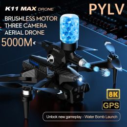 Drones Pylv K11 Max RC Drone Professional Aerial Photography Aircraft ThreeCamera Obstacle évitement Pliable Quadcopter Toy Gift