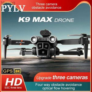 Drones PYLV K9 UAV RC Drone quatre voies évitement d'obstacles flux optique positionnement photographie aérienne quatre axes avion pliant jouet cadeau YQ240201