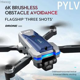 Drones PYLV Nuevo S8S Max Drone Fotografía aérea profesional Avión Tres cámaras Evitación de obstáculos Plegable Quadcopter Juguete Regalo YQ240201