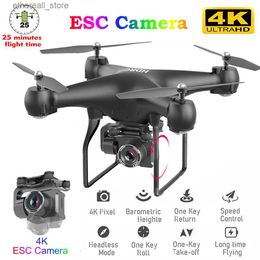 Drones RC Drone FPV Quadcopter UAV com câmera ESC 4K HD Profesional Fotografia aérea de grande angular Long Life Helicóptero de controle remoto Q231108