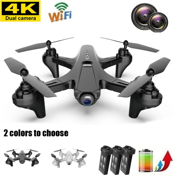 Drones RC Drone avec WiFi FPV et 4K HD Dual Camera Photography Aircraft pliable Long Battery Life Professional Aircraft's Men's Gift