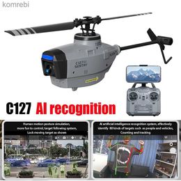 Drones RC ERA C127 AI Sentry Mini Spy Borstelloze drone FPV met HD-camera Professionele 4-kanaals RC-helikopter Enkele peddel zonder rolroeren 24313