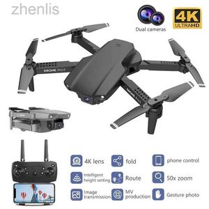 Drones RC Mini Drone 4K 1080p Double caméra WiFi FPV Aviation Photographie Hélicoptère Pliable Four Helicopter Drone Toy D240509