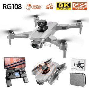 Drones RG108 Pro GPS Drone 8k Professional Dual HD Camera FPV 1200m Photographie aérienne Motor sans balais Poldable Quadcopter Toys Gift 24416