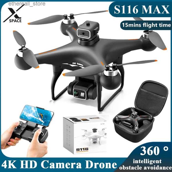 Drones S116 Max Drone 4K Cámara dual Aérea Motor sin escobillas Batería de larga duración Evitación de obstáculos Cámara Dron 8K GPS Drone profesional Q231108