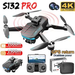 Drones S132 RC Drone GPS con cámara profesional 4K 5G WIFI 360 Evitación de obstáculos FPV Motor sin escobillas RC Quadcopter Mini Drone