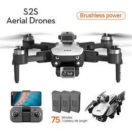 Drones S2S Mini Drone 4K Professional 8K HD Camera Obstacles Évitement de la photographie aérienne Motor sans brosse pliable RC Quadcopter Kids Toy 240416