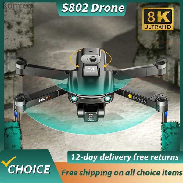 Drones S802 Drone Professional 3 ejes Gimbal EIS Anti-Shake GPS HD Cámaras duales Posición de flujo óptico en la duración de la batería larga Wifi RC FPV 24313