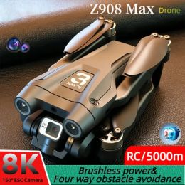 Drones Sahe New Z908Pro Max Drone sans pinceau Motoral 8K ESC Professional WiFifpv Obstacleavoidance Fouraxis Pliant RC Quadcopter Toy