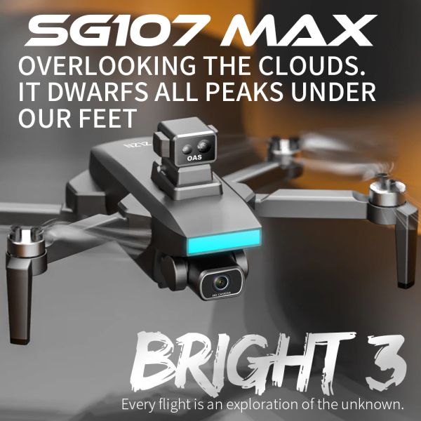 Drones SG107 Drone max avec WiFi Professional 4K HD Dual Camera FPV 7.4V 2200mAh Quadcopter Laser Obstacle Évitement SG107max RC Dron