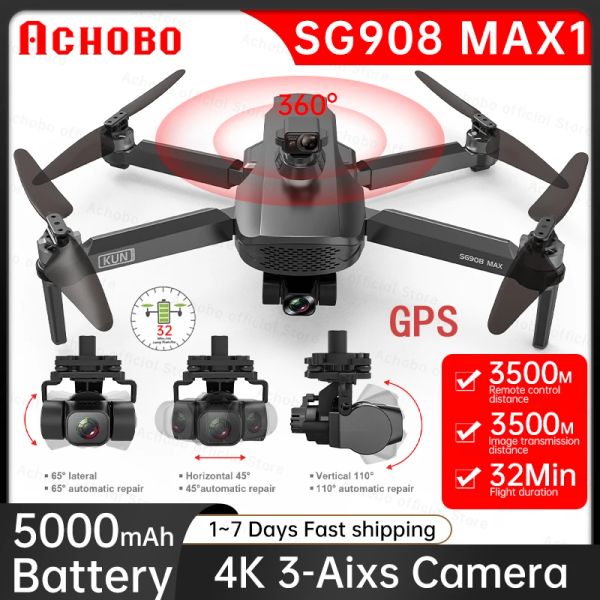 Drones SG908 MAX GPS DRONE 4K Profesional 3axis Gimbal Obstáculos Evitación con cámara HD Helicóptero RC Quadcopter VS SG906 MAX