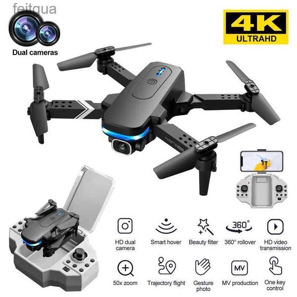 Drones Smart Hover Portable WIFI FPV RC Drone 4K double caméra capteur de gravité une clé retour geste Photo/vidéo pliable quadrirotor YQ240211