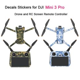 Drones autocollants pour dji mini 3 pro imperméable PVC décalcomanies drone corps peau rc écran télécarrière film protentiel film accessoires de drones