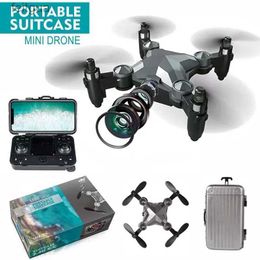 Drones Valise modèle d'avion photographie aérienne sans pilote à quatre axes grands jouets pour enfants drones télécommande mini drone YQ240211