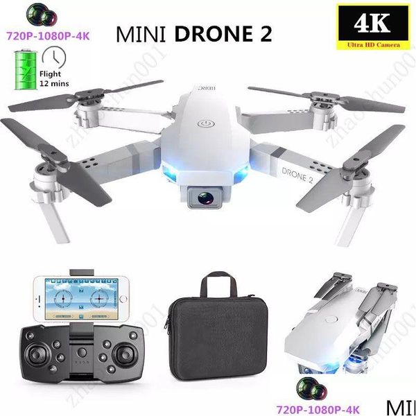 Drones Super E59 RC LED Mini controlado con accesorios Drone 4K HD Cámara de video aérea P ografía Helicóptero Aviones 360 grados Wi Dhbe5