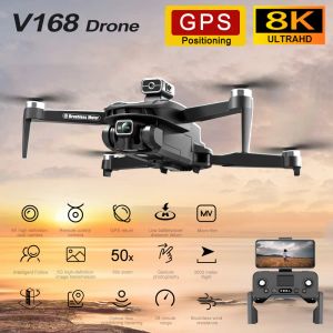 Drones V168 Max Pro Drone GPS 8K Professional met HD Camera 5G WiFi FPV Brushless RC Quadcopter Obstacle Vermijding Automatisch Return