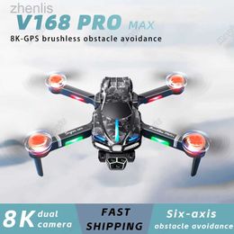Drones V186 Pro8K GPS High-Definition Aerial Photography 2.4G Borstelloze optische stroom Obstakelvermijding Aerial Photography Professional Drone Toosty D240509