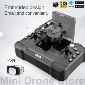 Drones V2 RC Mini Drone 4K HD Cámara RTF WIFI FPV Fotografía aérea Altitud Mantener Cuadricóptero plegable con VR Helicóptero de control remoto YQ240217