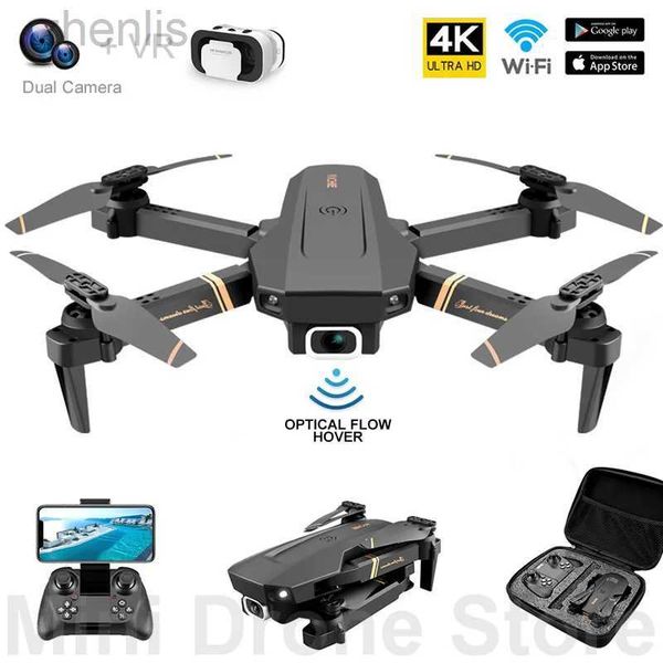 Drones V4 Easy Fly Mini FPV DRONE 4K VR PHOTOGRAPHIE AERINE Intelligent Suivez-moi pliage quatre hélicoptères avec appareil photo RC Hélicoptère Retour gratuit D240509