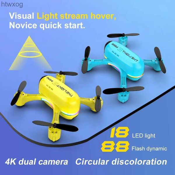 Drones V6 Drone Fotografía aérea de alta definición 4K Cámara dual Control remoto Juguete Correr Caballo Luz Flujo Posicionamiento Aviones Regalo YQ240201