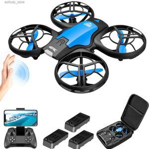Drones V8 New Mini Drone 4K 1080P HD Camera Drone WiFi Fpv Air Pressure High Maintenance Foldable Four Helicopter RC Drone Toy Gift Q240308
