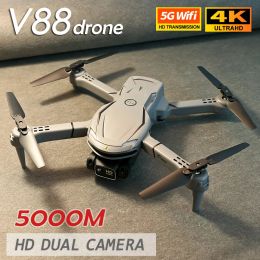 Drones V88 Mini Drone 4K Professional HD Fotografía aérea Dual Cámara Wifi Quadcopter Obstáculo Aeronave plegable Juguete para niños