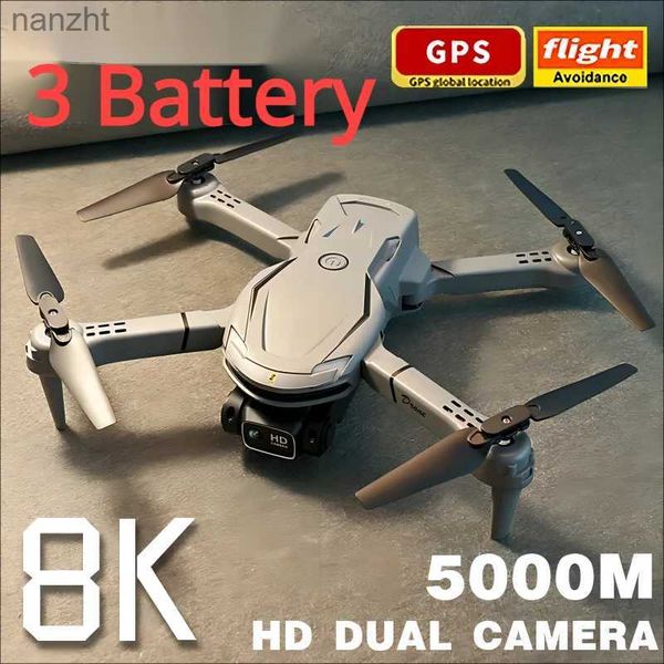Drones V88 Drone professionnel 3 Batterie Haute définition Photographie Aviation Dual Camera Obstacle Remote Contrôle Aircraft pliant Cadeau WX