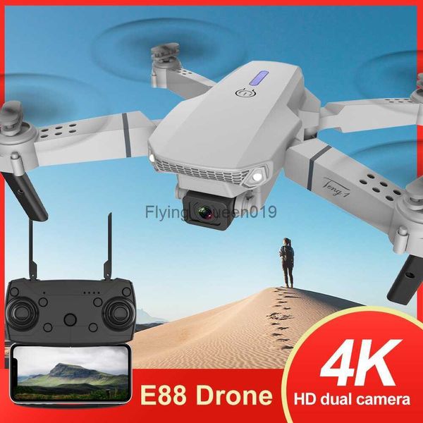 Drones con cámara 4k HD UAV Fotografía aérea Cámara dual Avión plegable E88 Control remoto Cuadricóptero de altura fija HKD230812