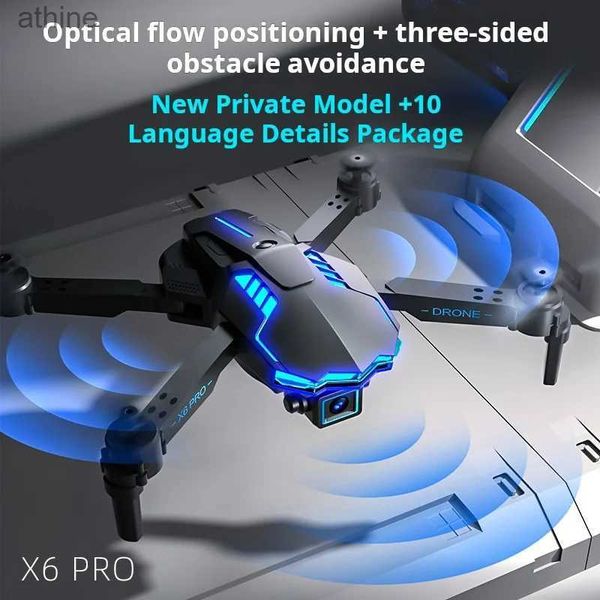 Drones X6 Pro Mini Drone 4K Smart éviter de plier quadrirotor avec double caméra télécommande hélicoptère Drone jouet cadeau Pack Plus couleur Bo YQ240129